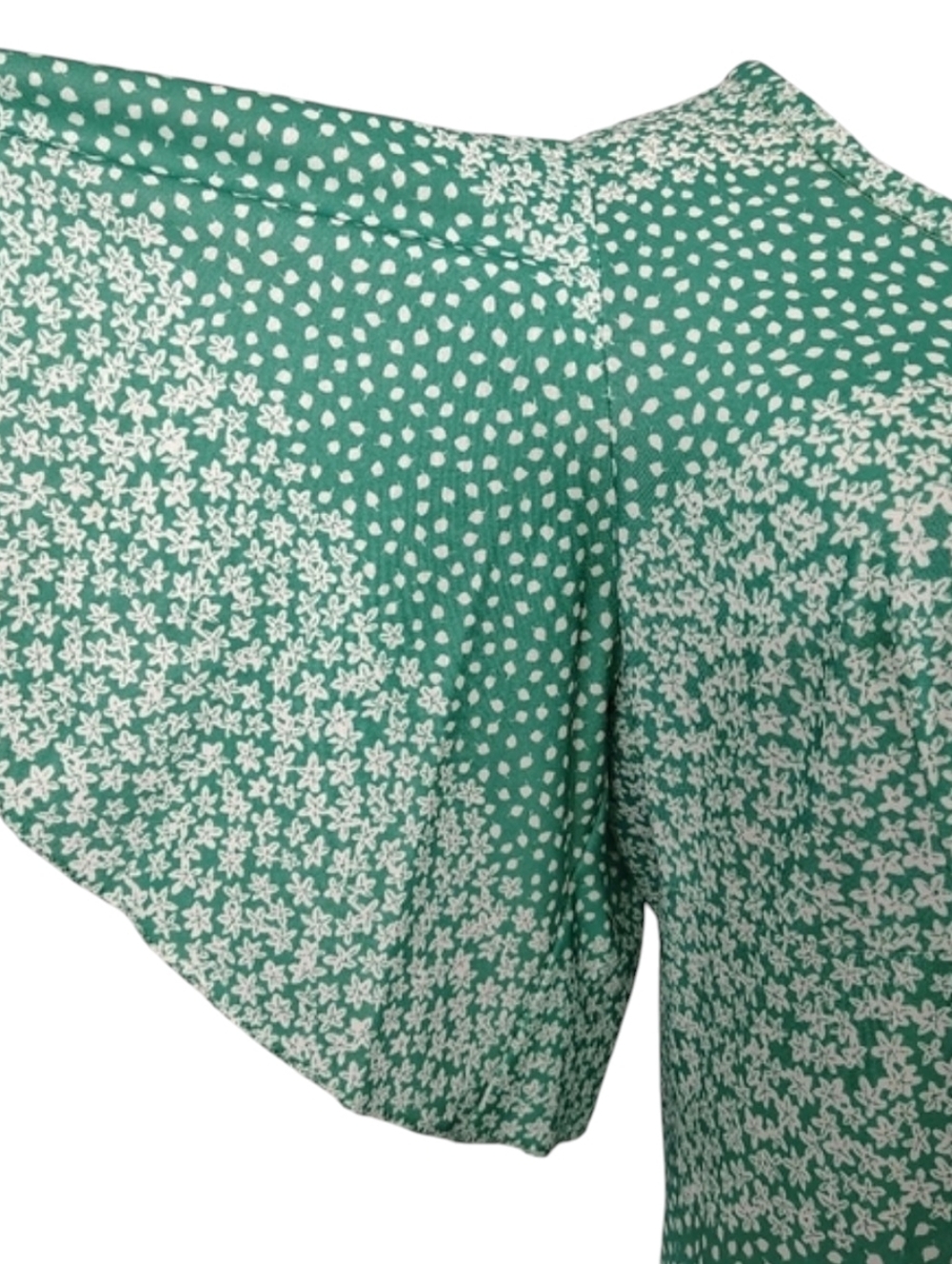 Vintage 70s Homemade Green And White Floral Maxi Dress Whimsical - Picture 10 of 12